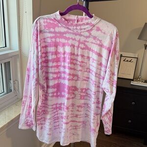 We The Free Pink and White Tie-Dye Top